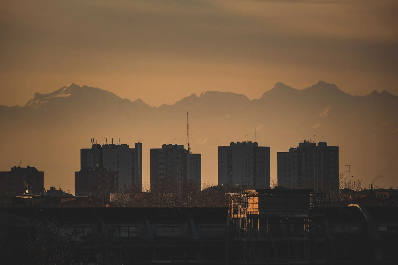 Downtown skyline with foothills in the background